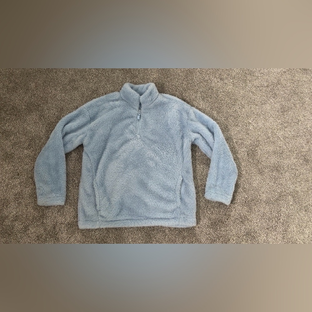 Lands' End Fleece Light Blue Sweater